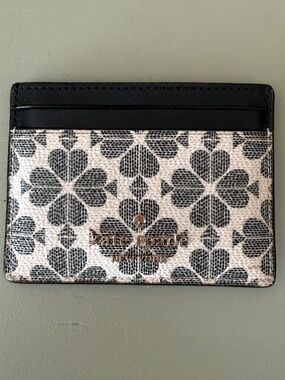 kate spade Black & Cream Floral Card Holder